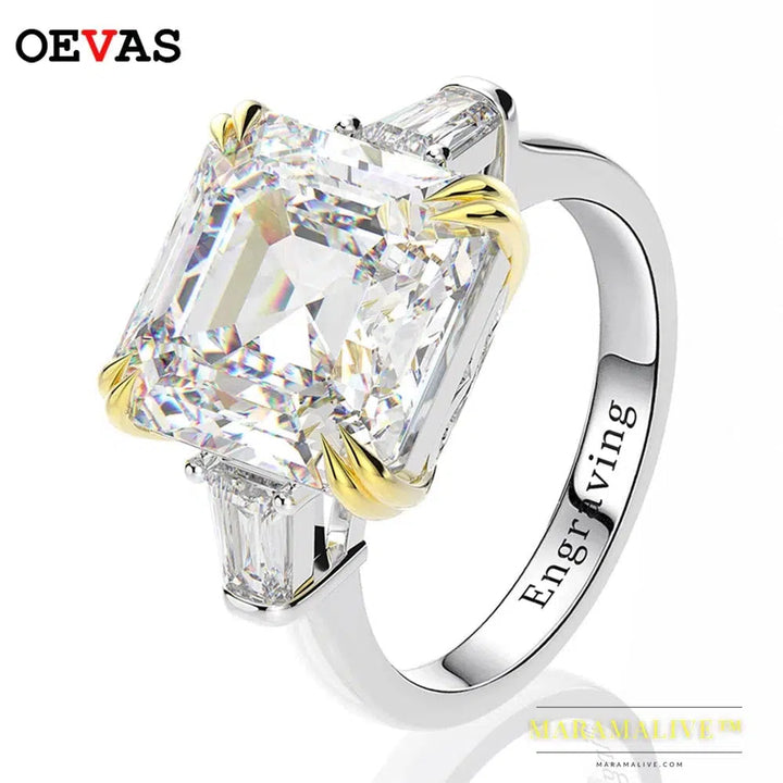 100% 925 Sterling Silver Created Moissanite Citrine Diamonds Gemstone Wedding Engagement Ring Fine Jewelry