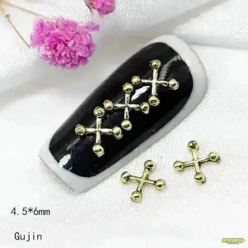 100pcs 3D Gothic Design Nail Pearl Charm - Dynamic Dark Artwork for DIY Nail Art