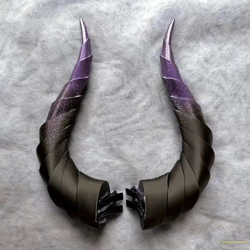 10/14/17cm Gradient Devil Horns Cosplay Horns Head Clip Headwear Hairwear Cosplay Props Accessories