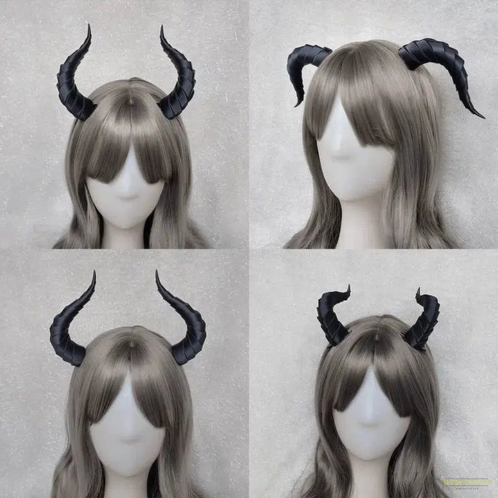 10/14/17cm Gradient Devil Horns Cosplay Horns Head Clip Headwear Hairwear Cosplay Props Accessories