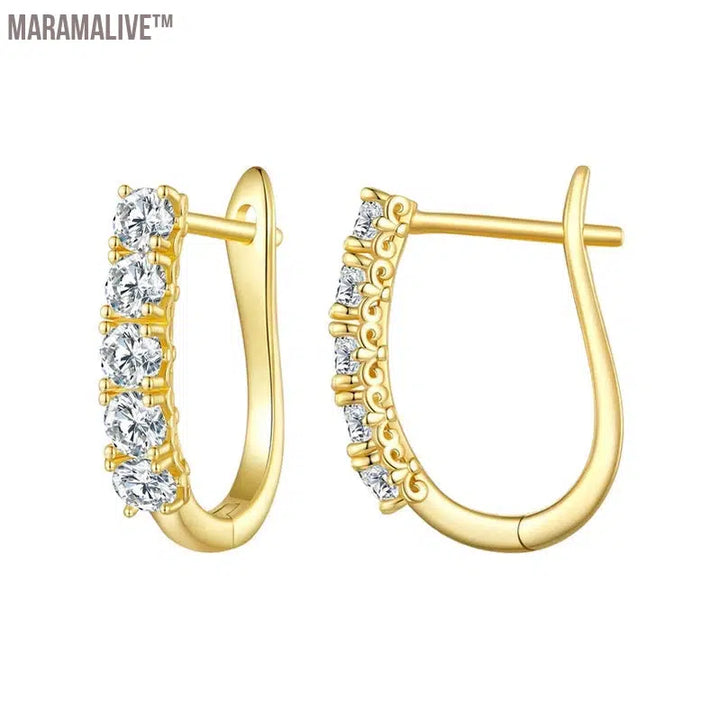 1.0CT Moissanite Sterling Silver Hoop Earrings Gift for Ladies