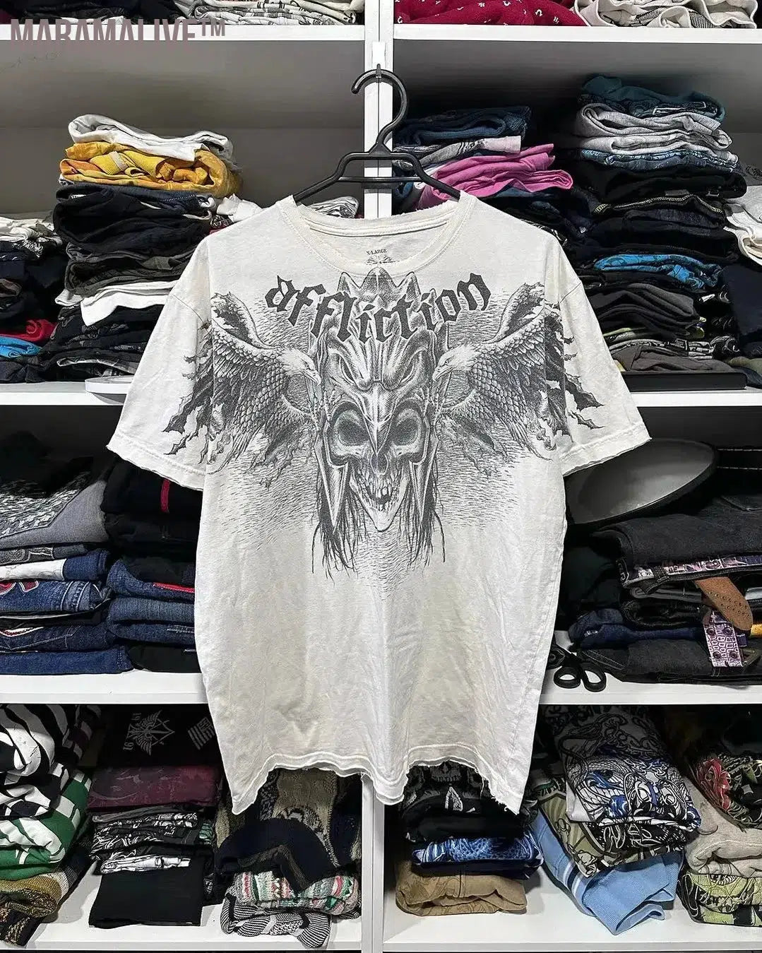 2000s Tshirt New Harajuku Retro Hip Hop Skull Pattern Oversized T shirt Mens Womens Short Sleeved Gothic Clothing Top Streetwear