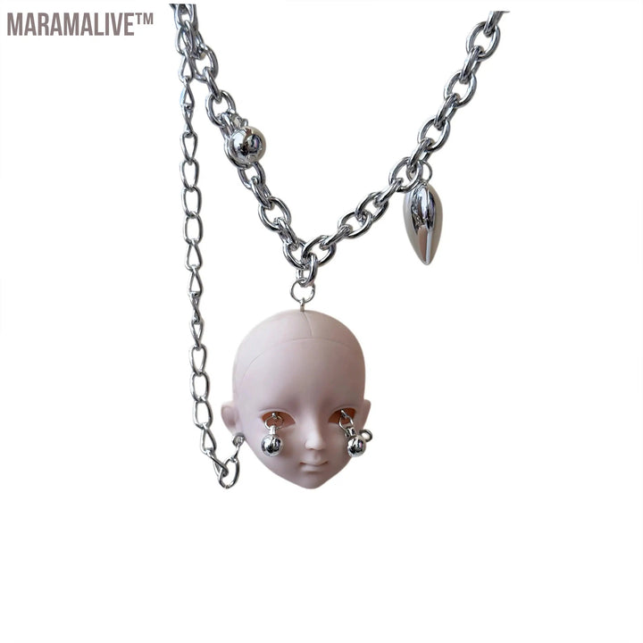 2024 New Doll Necklace Punk Devil Rubber Pendant Punk Y2K Subculture Design Unisex Necklace for Women Men Couple Jewelry