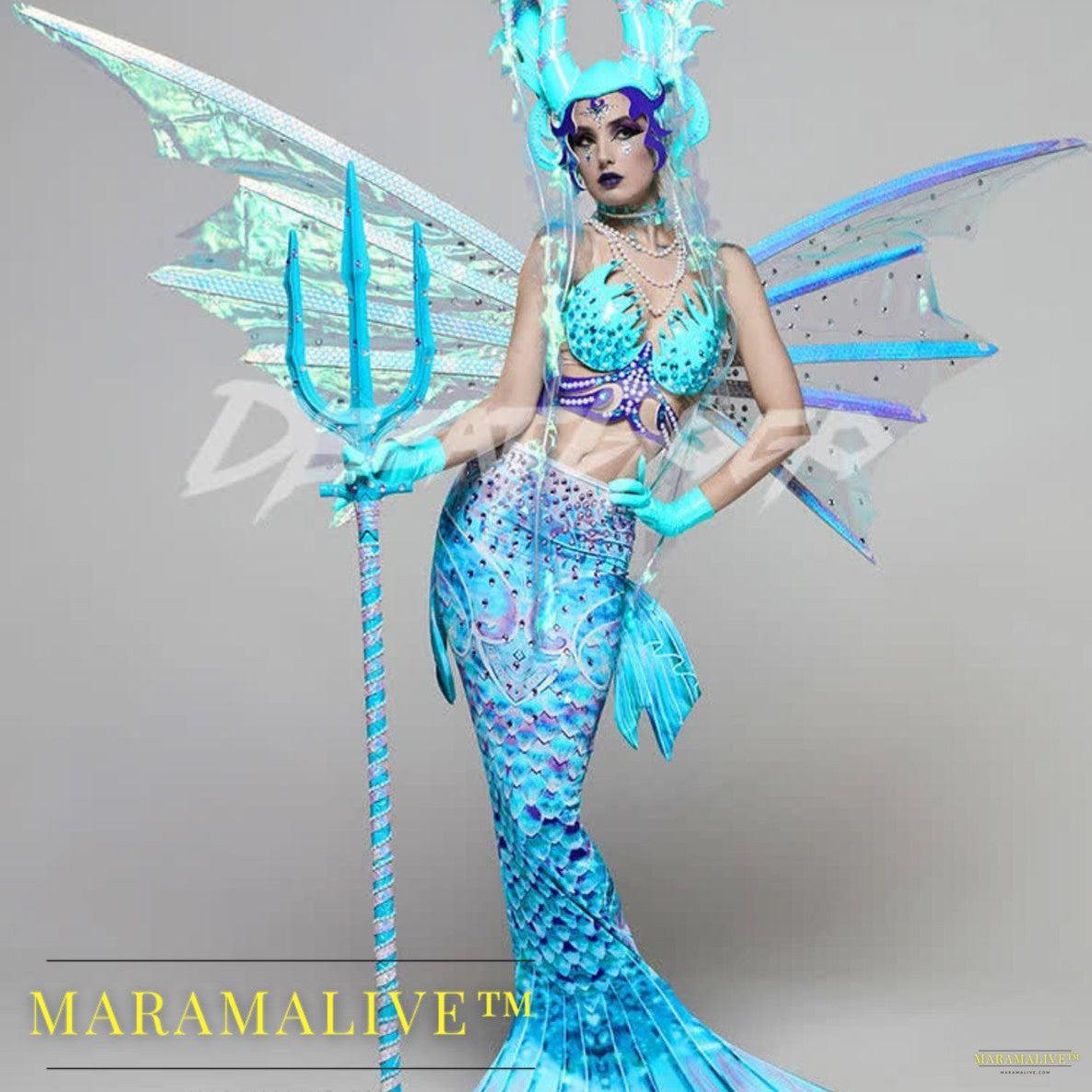 2024 New Ocean Party Mermaid Nightclub Bar Gogo Fashion LED Illumination Opening Clothing Sexy Performance Clothing