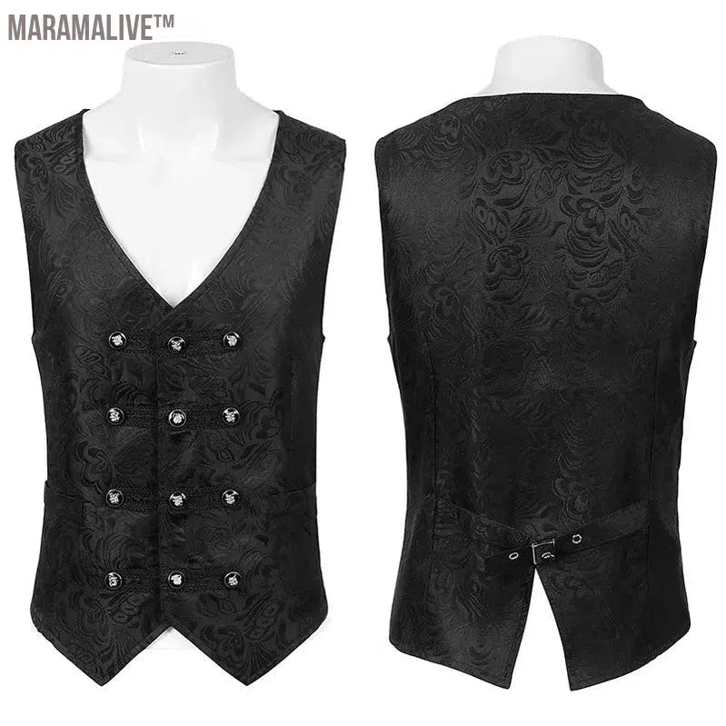 2024 wish Menswear Medieval Waistcoat Gothic Vest Stage Halloween Costume