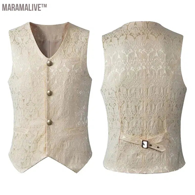 2024 wish Menswear Medieval Waistcoat Gothic Vest Stage Halloween Costume