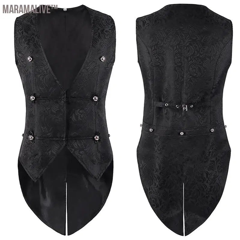 2024 wish Menswear Medieval Waistcoat Gothic Vest Stage Halloween Costume