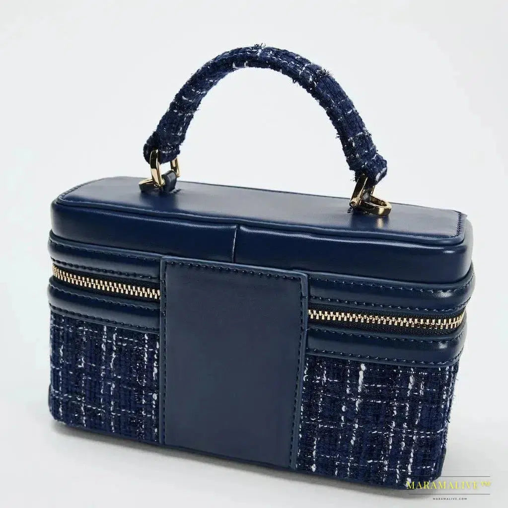 2025 Vintage Woolen Box Handbag - Designer Luxury Gothic Crossbody with Square Chain & Clutch