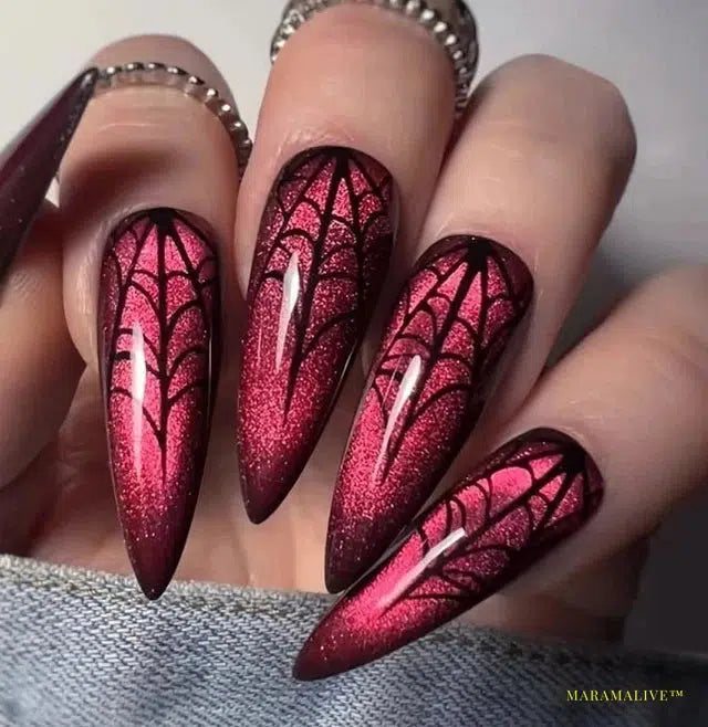 24pcs Halloween 3D False Nails - Mysterious Gothic Fidelity Nail Art