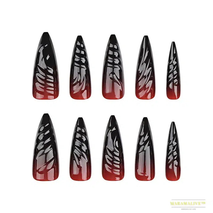 24pcs Halloween 3D False Nails - Mysterious Gothic Fidelity Nail Art