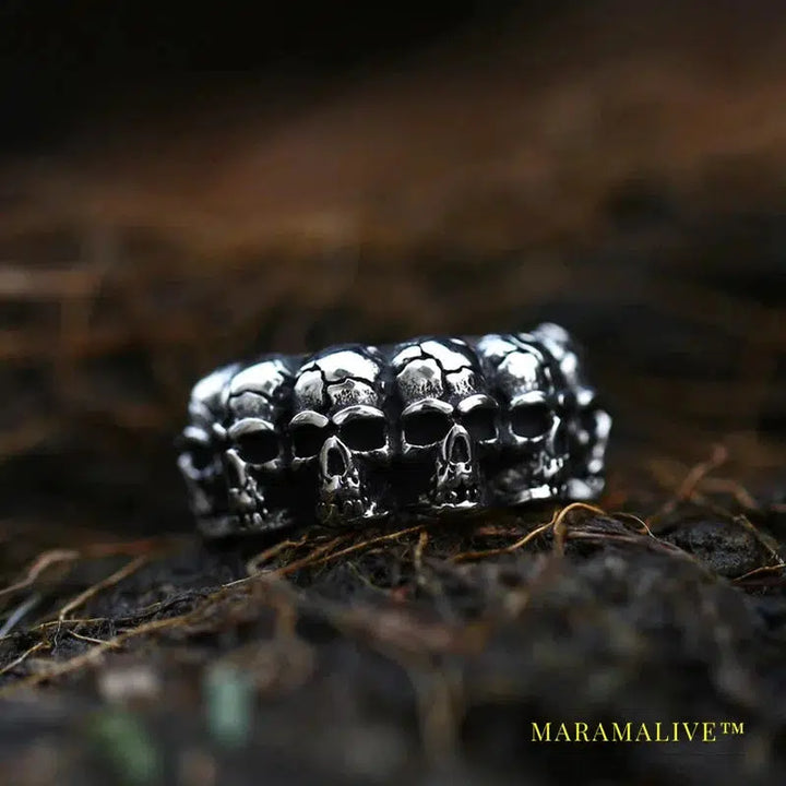 316L Stainless Steel Ring Top Quality Punk Skull Ring Vintage Skull Fashion Jewelry