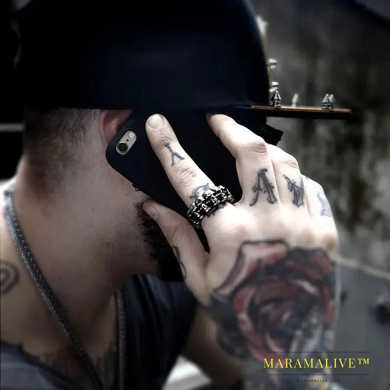 316L Stainless Steel Ring Top Quality Punk Skull Ring Vintage Skull Fashion Jewelry