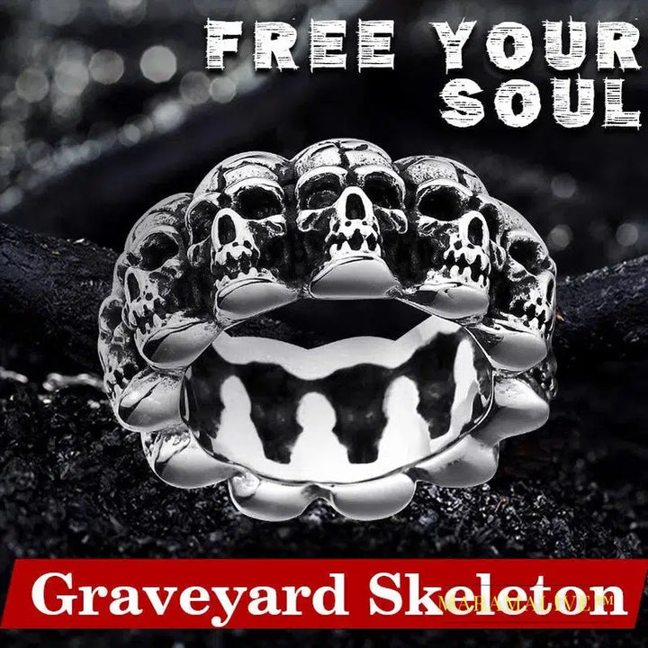 316L Stainless Steel Ring Top Quality Punk Skull Ring Vintage Skull Fashion Jewelry