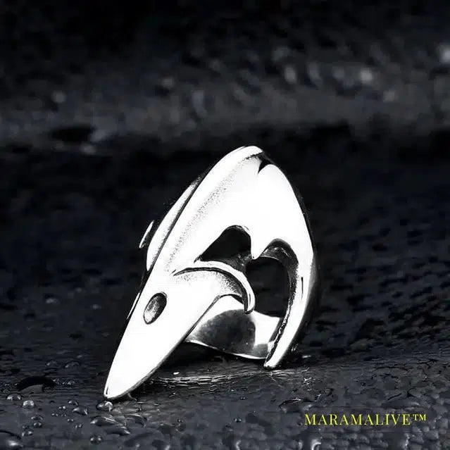 316L Stainless Steel Viking Totem Huge Thor Mjolnir Amulet Scandinavian Skull Crow Ring For Boy Man Jewelry