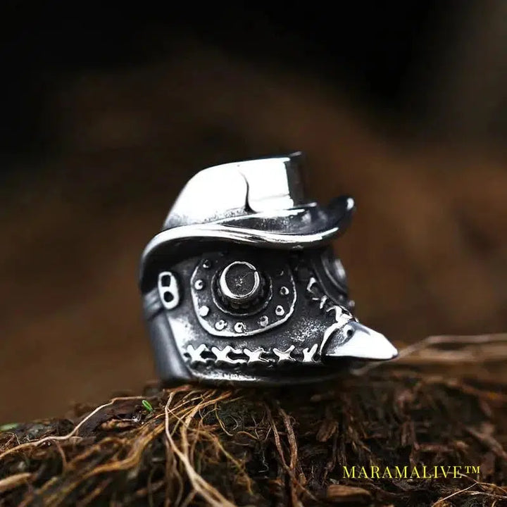 316L Stainless Steel Viking Totem Huge Thor Mjolnir Amulet Scandinavian Skull Crow Ring For Boy Man Jewelry