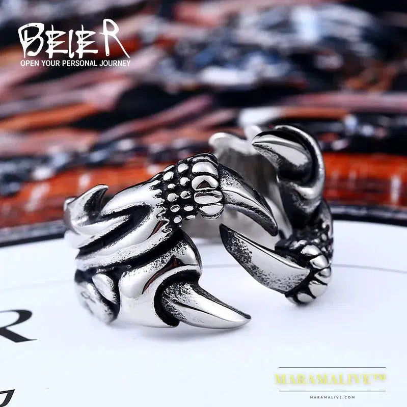 316L Stainless Steel ring Dragon Claw Ring for Men Fashion Jewelry Biker Trendy