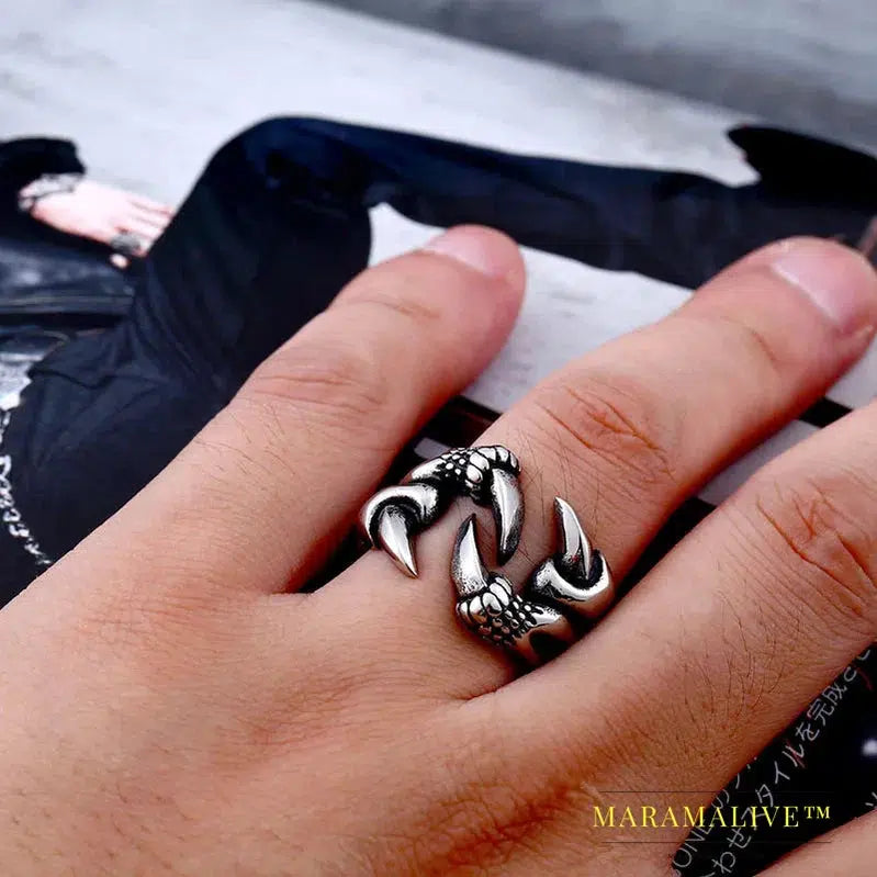 316L Stainless Steel ring Dragon Claw Ring for Men Fashion Jewelry Biker Trendy