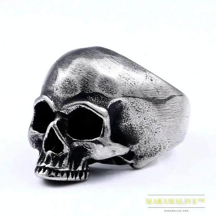 316L stainless steel Vintage skull men's ring punk party rock high quality jewelry gift