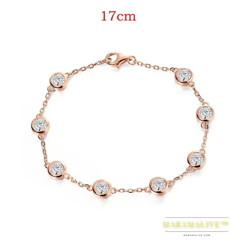 4/5mm Classic Bubble Moissanite Bracelet for Women 8 Stones Sparkling Lab Diamond Tennis Bracelet 925 Sterling Silver GRA