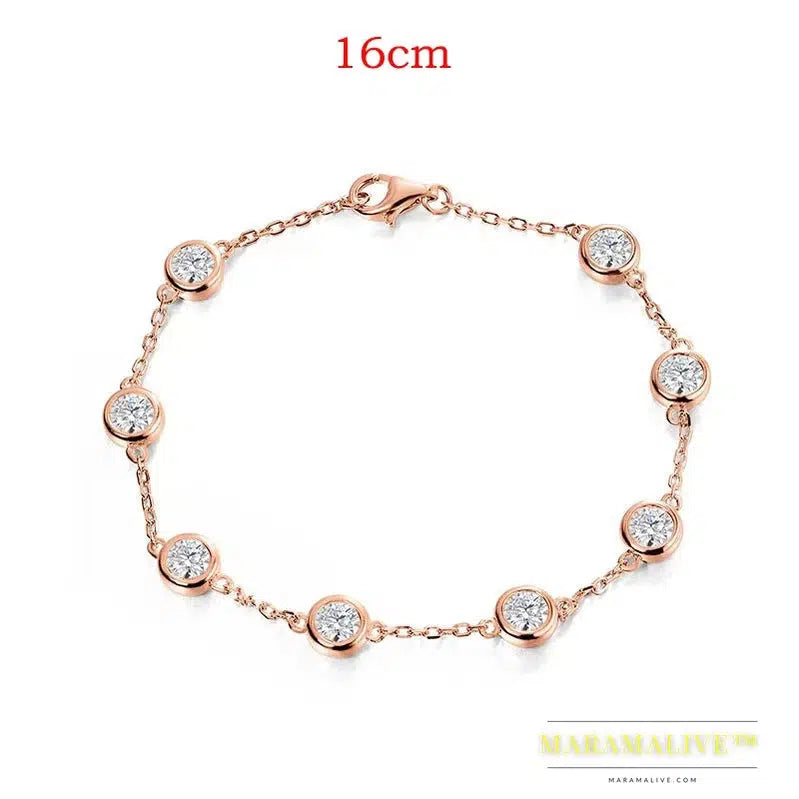 4/5mm Classic Bubble Moissanite Bracelet for Women 8 Stones Sparkling Lab Diamond Tennis Bracelet 925 Sterling Silver GRA