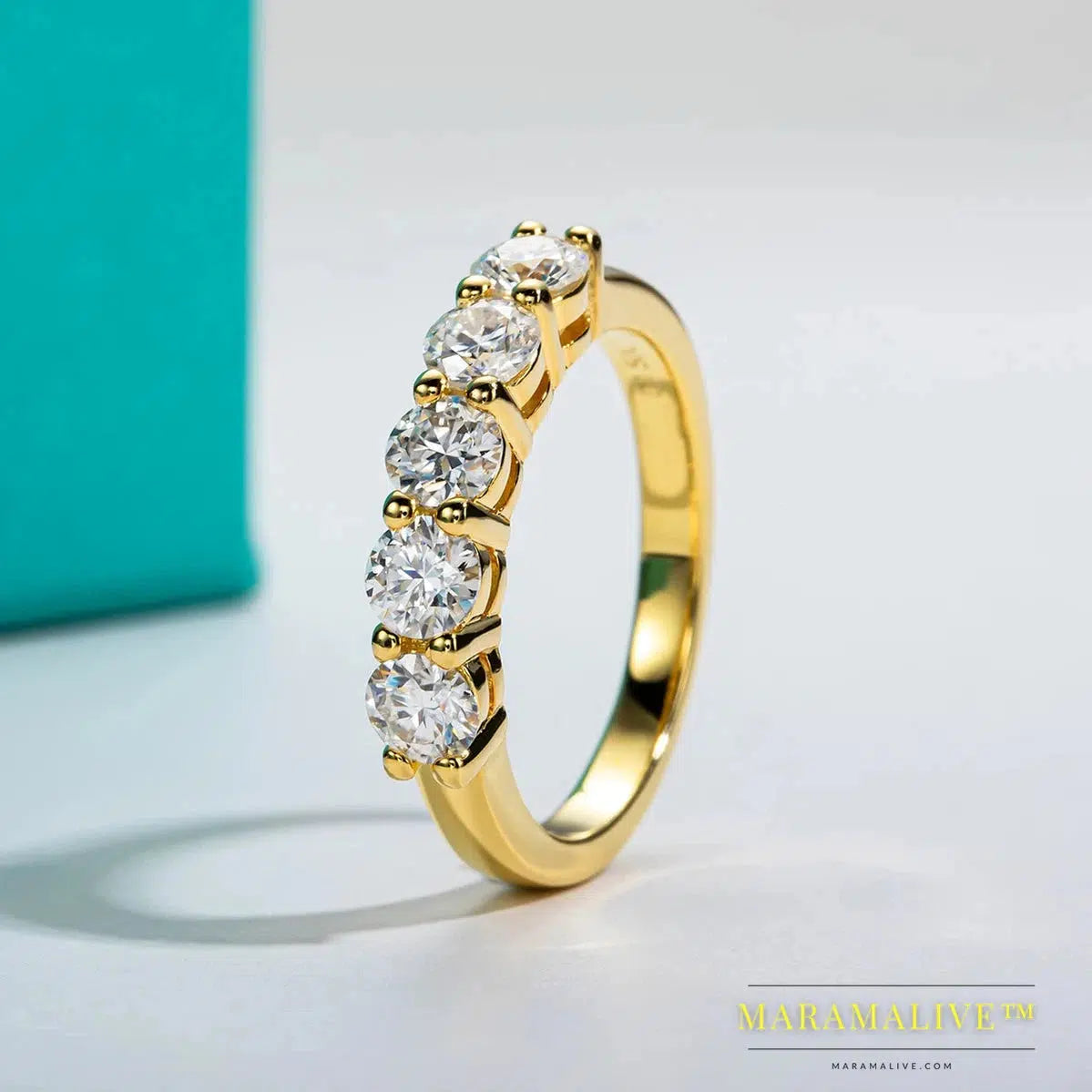 4mm D Color Moissanite Wedding Band Ring 925 Sterling Silver 18K Gold Plated Eternity Band Engagament Rings