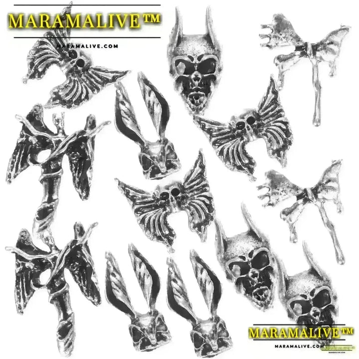 50 Pcs Retro Dark Style 50 Pcs Unusual Retro Dark Style Nail Skulls - Unique 3D Metal Nail Ornaments - Perfect Gothic Steampunk StatementSkull Metal Ornaments 50pcs Jewelry 3d Charms Halloween Decor for Nails Alloy Gothic