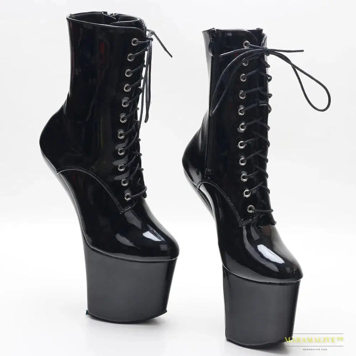 8-Inch High Heelless Pole Dance Platform Boots - Sizzling Exotic Design