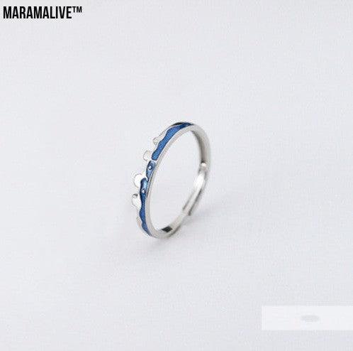 925 Sterling Silver Wave Matching Couple Ring