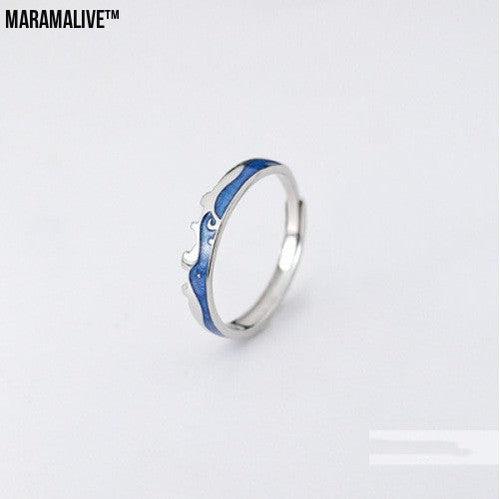 925 Sterling Silver Wave Matching Couple Ring