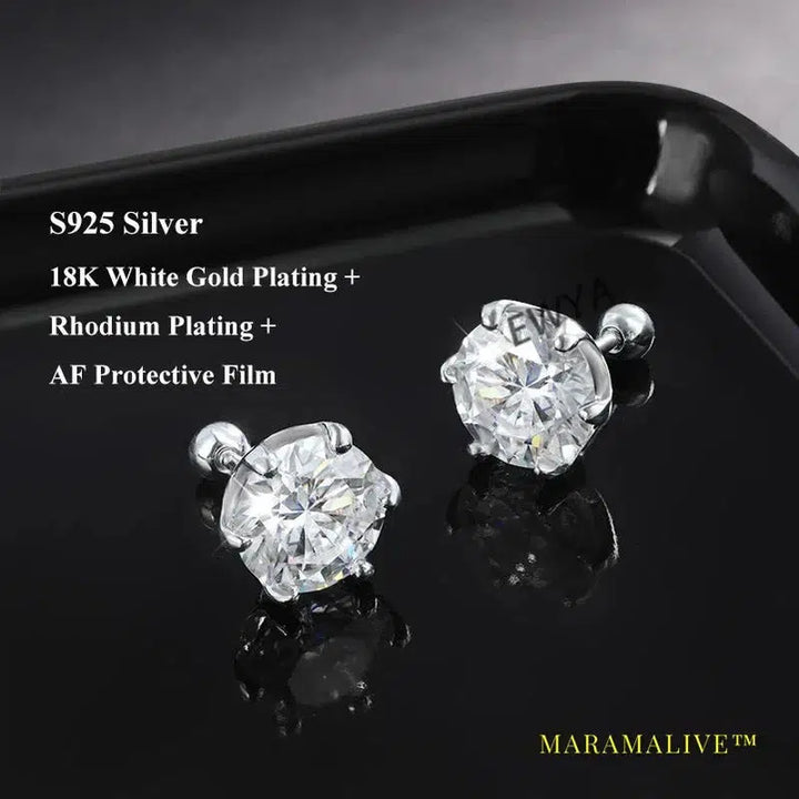 Affordable Silver Moissanite Studs - Elegant Jewelry