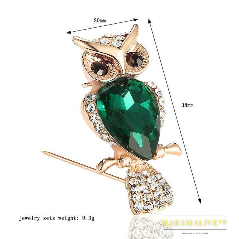 Alloy Brooch Diamond-studded Animal Owl