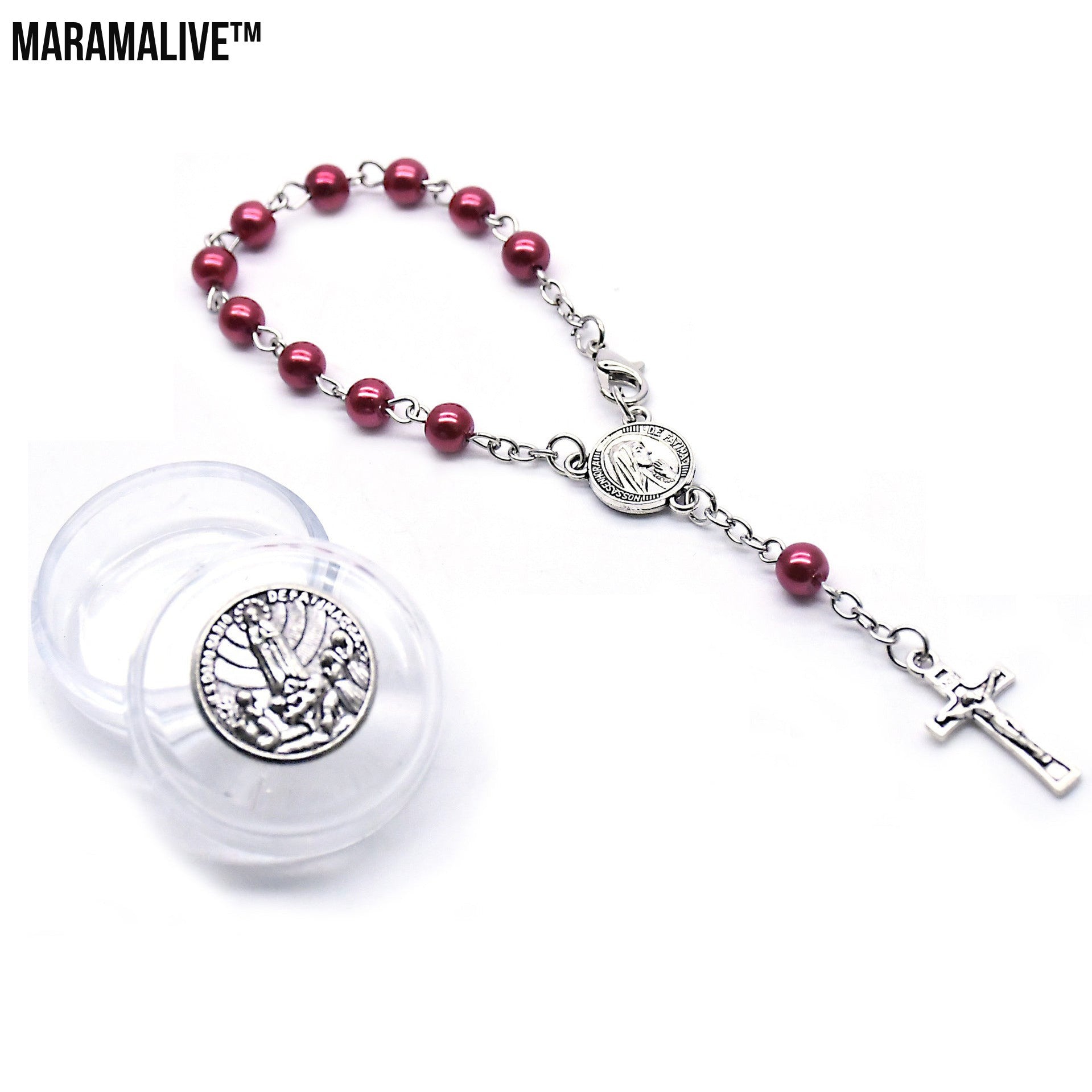 Alloy Cross Bracelet Rosary Prayer Beads