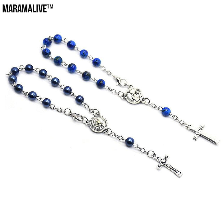 Alloy Cross Bracelet Rosary Prayer Beads