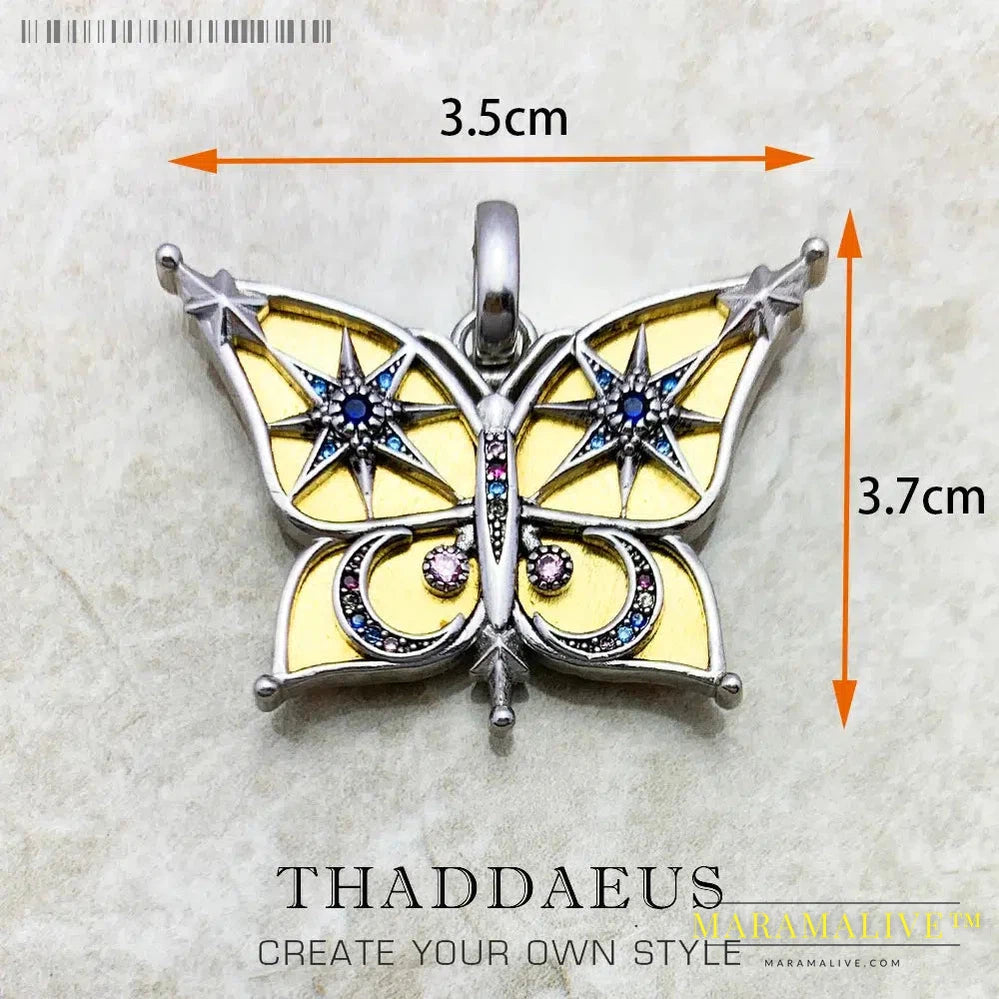 Amulet Magical Lucky Symbol Element Butterfly Nature Tree Dragonfly Cross Pendant Jewelry 925 Sterling Silver Gift For Men Women