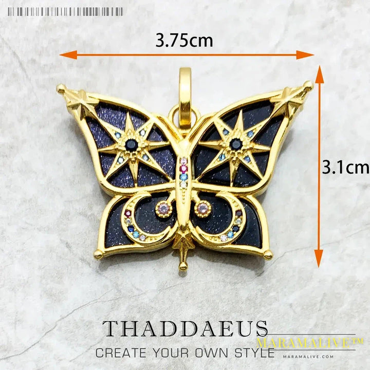 Amulet Magical Lucky Symbol Element Butterfly Nature Tree Dragonfly Cross Pendant Jewelry 925 Sterling Silver Gift For Men Women