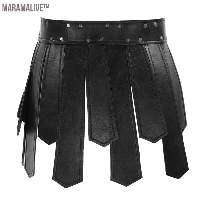 Ancient Greek Roman Gladiator Gothic Steampunk Belt Skirt Adult Men Halloween Carnival Party Cosplay Roman Solider Costume