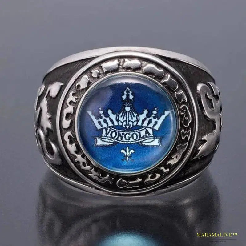 Anime HITMAN REBORN! Vongola Famiglia Pengo Column Ring - Unisex Retro Gothic Cosplay Jewelry