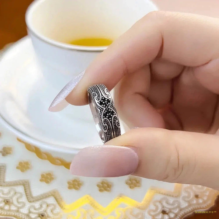 Band Ring Maori Tattoos Ethno Fine Jewerly For Women Men Autumn Brand New Cultural Ornament Gift In 925 Sterling Silver