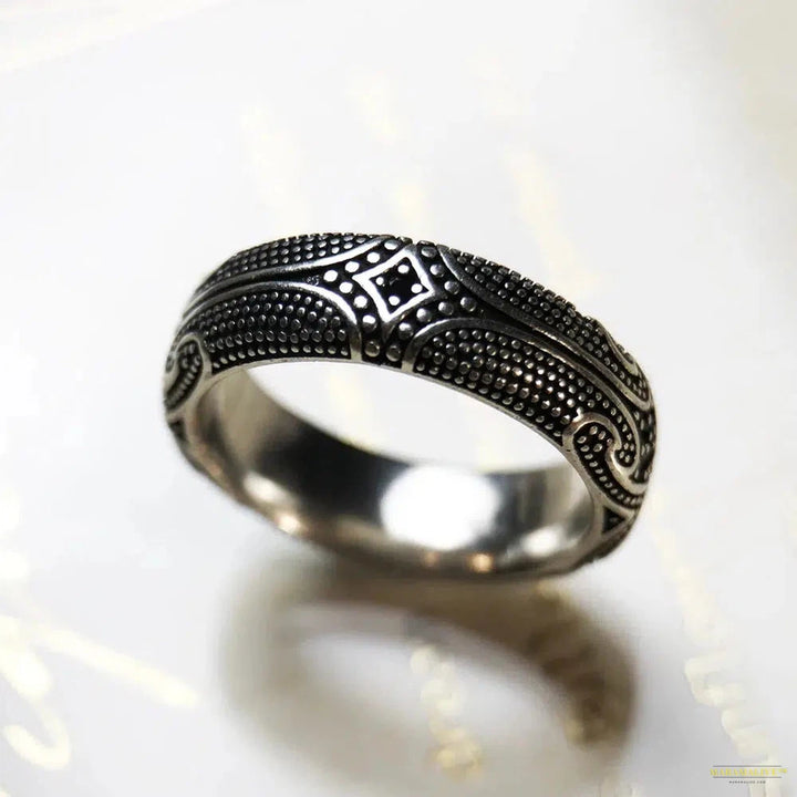 Band Ring Maori Tattoos Ethno Fine Jewerly For Women Men Autumn Brand New Cultural Ornament Gift In 925 Sterling Silver