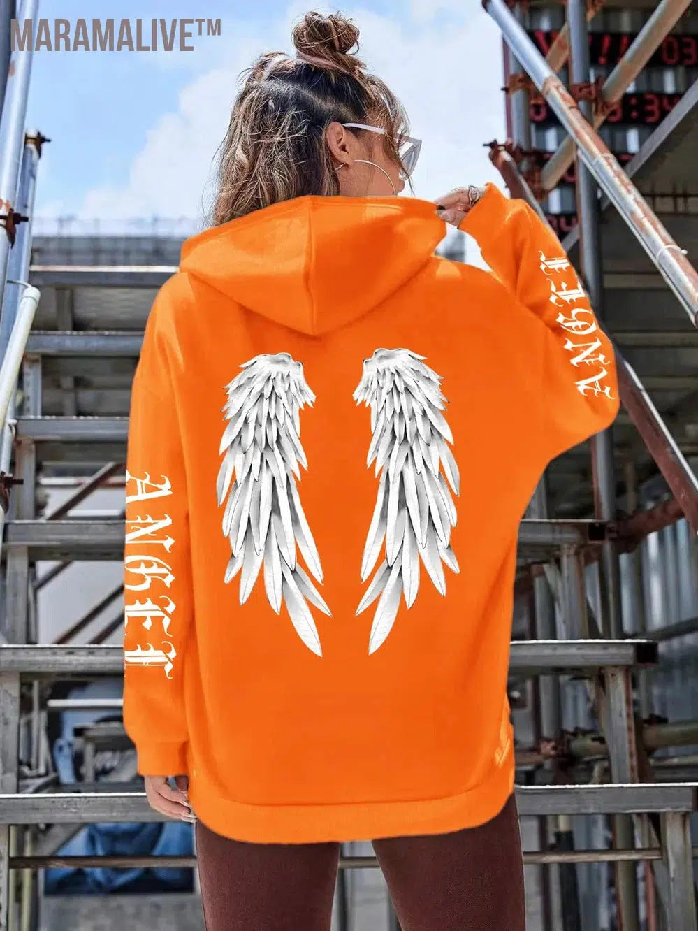 Beautiful Angel Wings Printed Hoodies Women Warm Comfortable Casual Hoodie Fashion Classic Hoody Loose Original Basic Clothes