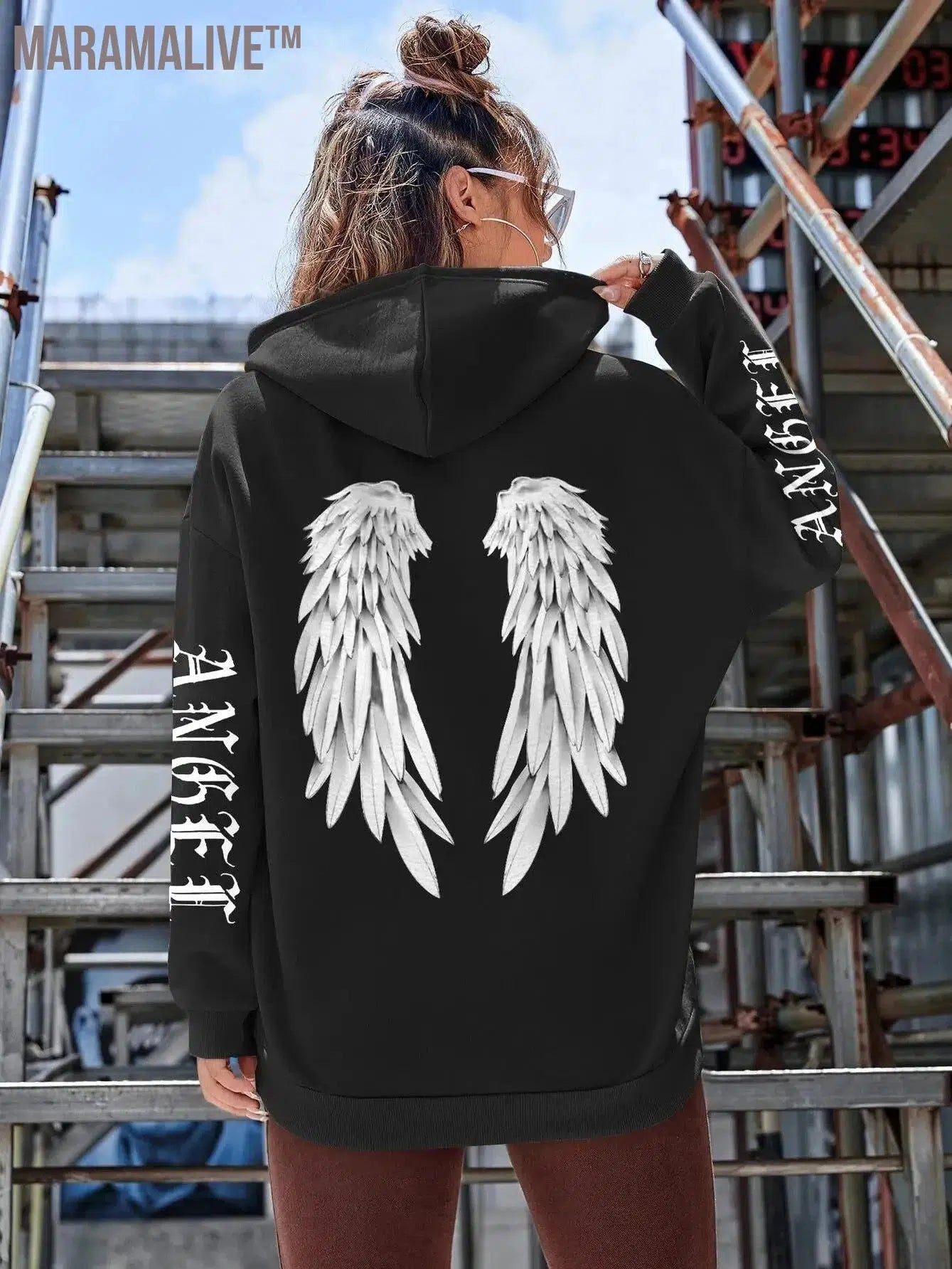 Beautiful Angel Wings Printed Hoodies Women Warm Comfortable Casual Hoodie Fashion Classic Hoody Loose Original Basic Clothes