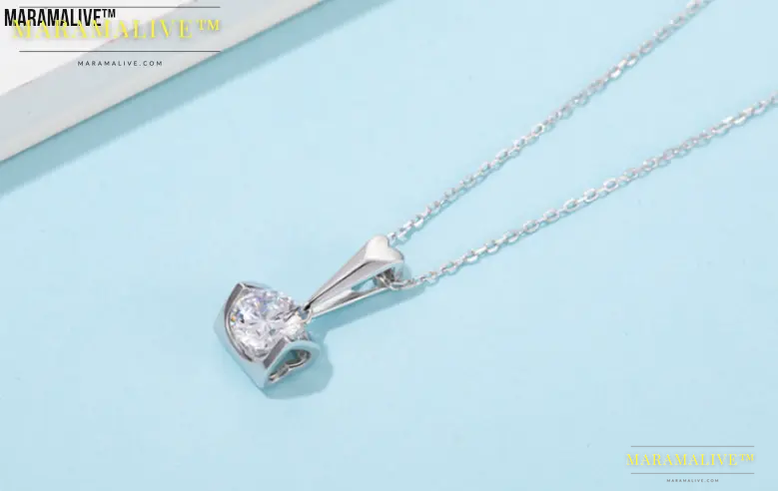 Beautiful S925 Sterling Silver Inlaid Moissanite Stud Necklace Two Piece Set -A Sparkle as Radiant as Your Love