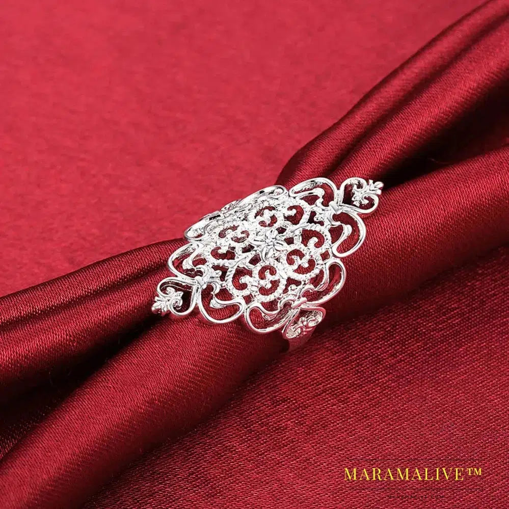 Beautiful ring pretty fashion Wedding Party silver Color NICE women retro Lady Ring jewelry Classical gift ,