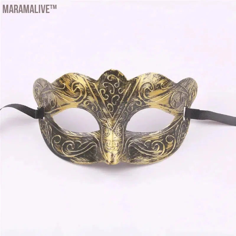 Black Gold Skull Metal Mask Halloween Rhinestone Half Face Venetian Masquerade Men White Women Skull Filigree Party Mask