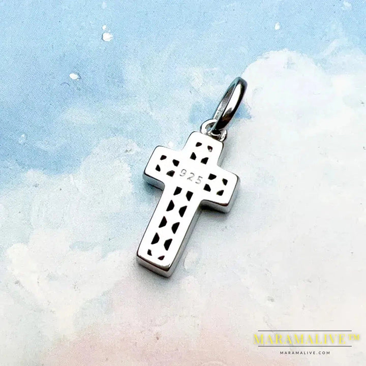 Black Stone Cross Pendant Brand New Fine Jewelry Classic Accessories 925 Sterling Silver Gift For Women