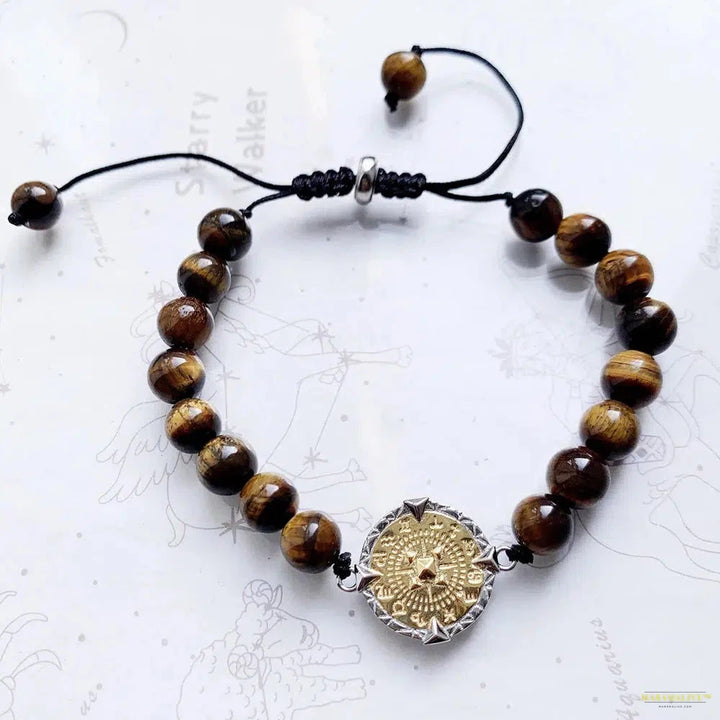 Bracelet Elements of Nature Tiger Eye Gold Fine Jewelry Gift For Men & Women,In 925 Sterling Silver