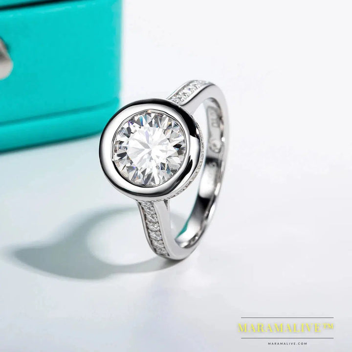 Brilliant Moissanite Silver Engagement Rings