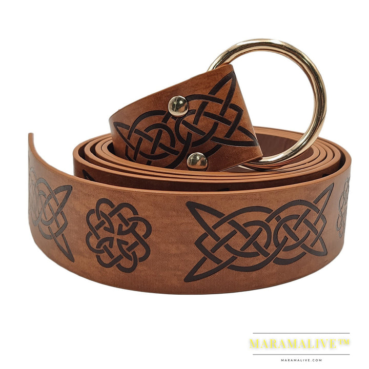 Celtic Embossed Retro Knight Ring Belt COSPLAY Prop