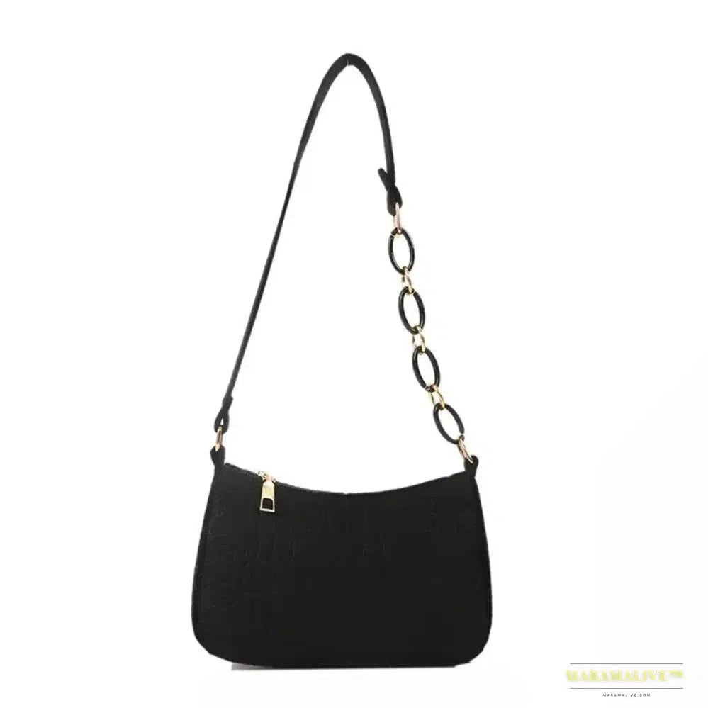 Chic Gothic Crescent Shaped Luxury Felt Handbag - Trendy Under The Shoulder Small Square Bag