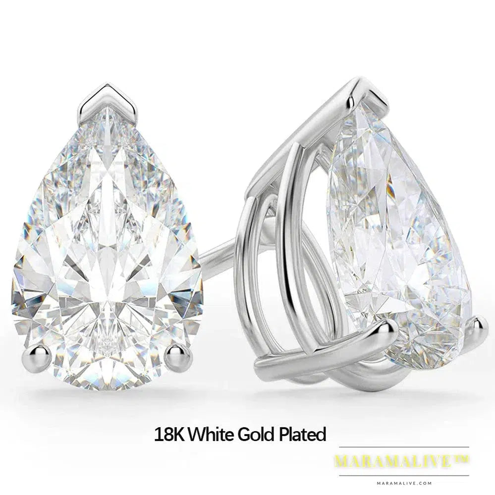 Chic Pear-Cut Moissanite Earrings in Stylish Design